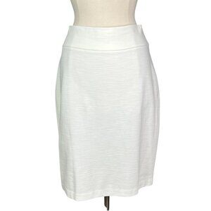 Leggiadro Womens Viscose Fiammato Knit Pencil Skirt White Pull On size 14
